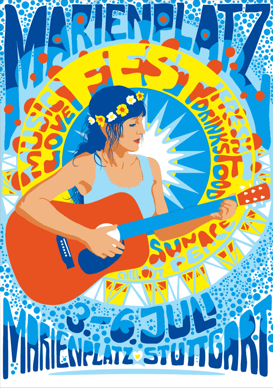 Kleon Medugorac Marienplatz Fest 2014 Poster illustration music poster allgemein  