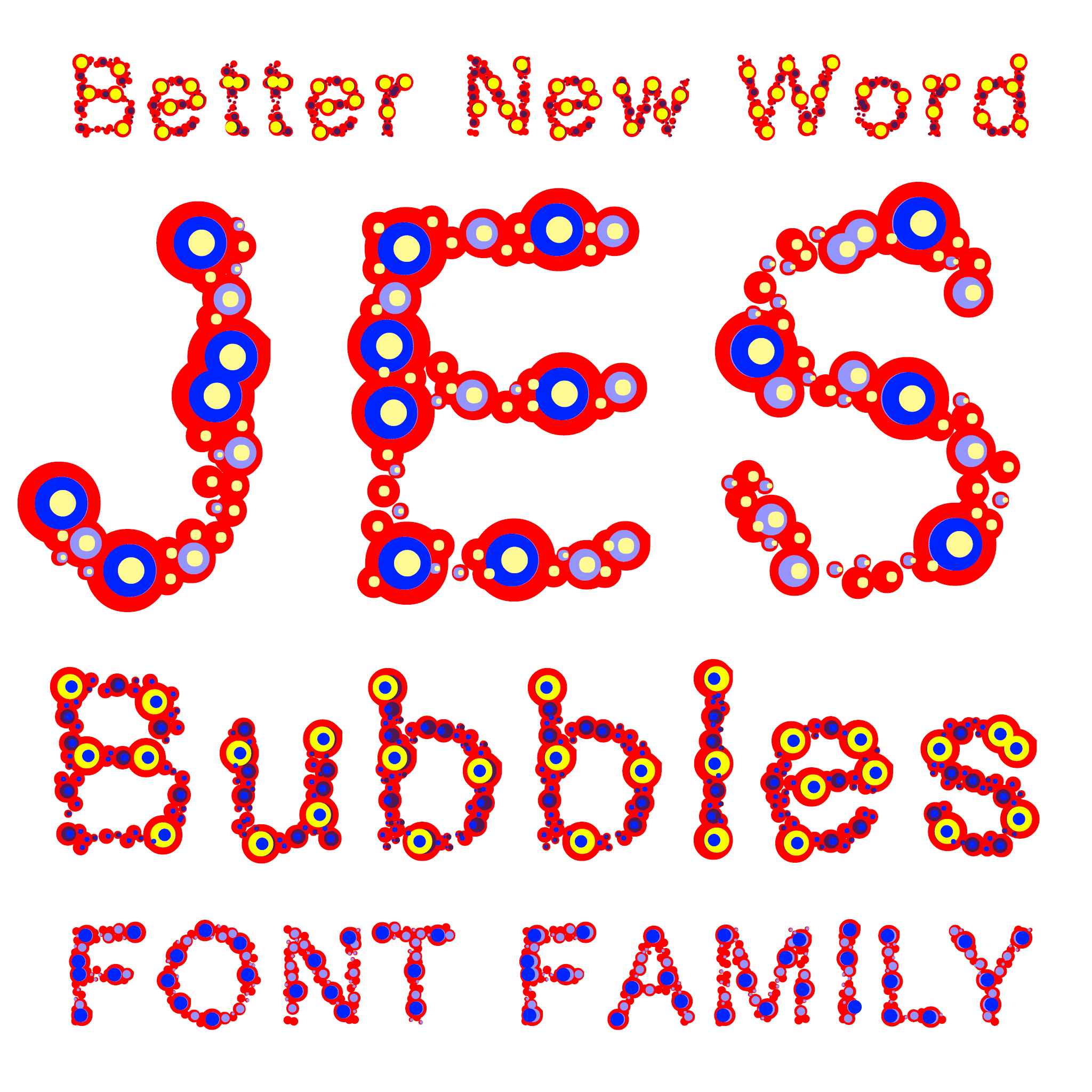 Kleon Medugorac Better New Word “JES Bubbles” Font Family 