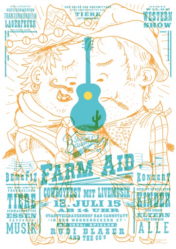 Kleon Medugorac Farm Aid Poster illustration music poster typography  