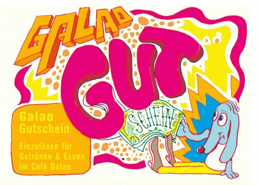 Kleon Medugorac Café Galao Gutschein flyer illustration typography  