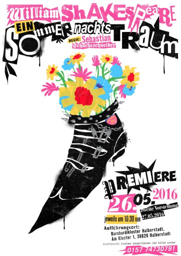 Kleon Medugorac Sommernachtstraum – Poster flyer illustration poster theater typography  
