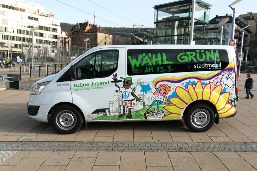 Kleon Medugorac Grüne Jugend Wahlkampfbus 