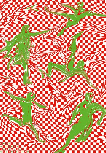 Kleon Medugorac Poster for Tschuttiheftli “Croatia vs Nigeria” illustration poster  