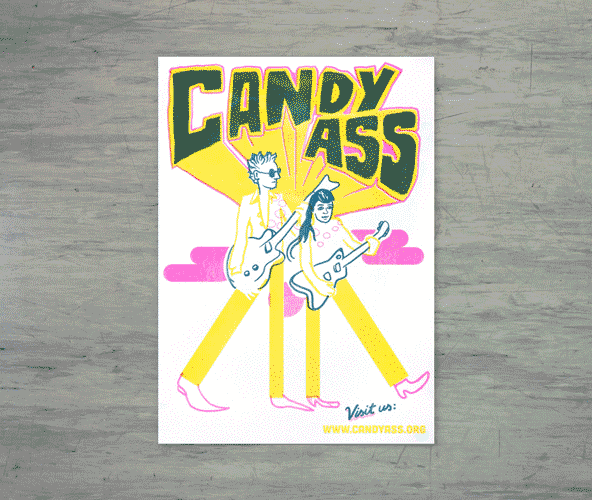 Kleon Medugorac Candyass Risograph Posters free-work illustration music any poster typography  